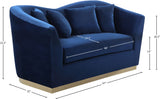 Arabella Contemporary Loveseat with Gold Accents and Curved Back Design for Elegant Living Spaces