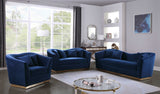 Arabella Contemporary Loveseat with Gold Accents and Curved Back Design for Elegant Living Spaces