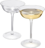 Vintage Crystal Coupe Glasses, Set of 2 (8 OZ)