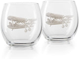 (EU ONLY) Whiskey-Dekanter-Set und Gläser, antikes Holz-Flugzeug – The Wine Savant Whiskey Geschenkset und 2 Flugzeuggläser, Pilotengeschenk mit beweglichen Teilen, alkoholbezogenes Geschenk, groß, 53.3 cm