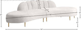 Divine Contemporary 2-Piece Sectional Sofa with Gold Stainless Steel Legs and Deep Channel Tufting