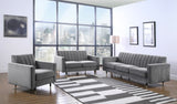 Lola Contemporary Chair - Elegant Channel Tufted Design with Chic Black and Gold Accent Legs