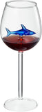 Shark-Inspired Wine Glasses Set of 2 – 13oz Stemmed Red & White Wine Glass with 3D Shark Inside – Unique Glassware Gift for Men, Dad, or Host