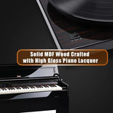 Angels Horn H002BT-BK Bluetooth Turntable Vinyl Record Player (Mahogany)