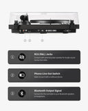 Angels Horn H002BT-BK Exceptional Quality Vintage Wooden Bluetooth Turntable Vinyl Player