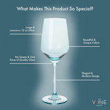 Make Your Own Set Wine Glass SINGLE, Muted Blue Colored Large 12 oz Glass, Unique Italian Style Tall for White & Red Wine, Mothers Day Gift, Set of 1 Beautiful Glassware (Midnight Blue)