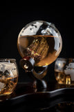 Whiskey Decanter Globe Set with 2 Etched Whiskey Glasses - for Liquor Scotch Bourbon Vodka, Gifts For Men - 850ml