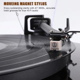 Angels Horn H002BT-BK Bluetooth Turntable Vinyl Record Player (Mahogany)