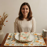 Printed Cotton Kitchen Towel Set - Yellow & Mint, 18x28 inches