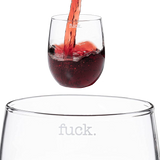 F*CK Wine Glass Single Set, Large 11 oz Glasses (Stemless)