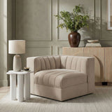 Rummi - Velvet Performance Fabric Upholstered Modular Corner Chair