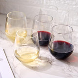 European Style Unbreakable Elegant Acrylic Stemless Wine Glasses 15 oz | Set of 6