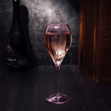 Paris Collection Crystal Pink Balloon Wine Glasses, 14 oz Set of 4