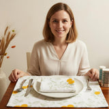 Printed Cotton Kitchen Towels Set of 2 - Lemon & Sage
