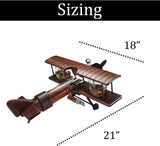 (EU ONLY) Whiskey-Dekanter-Set und Gläser, antikes Holz-Flugzeug – The Wine Savant Whiskey Geschenkset und 2 Flugzeuggläser, Pilotengeschenk mit beweglichen Teilen, alkoholbezogenes Geschenk, groß, 53.3 cm