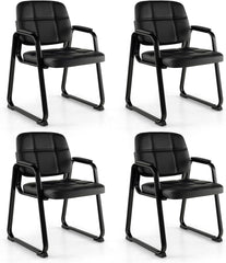 Tangkula Waiting Room Guest Chair, Upholstered Conference Chair with Armrest & Ergonomic Backrest