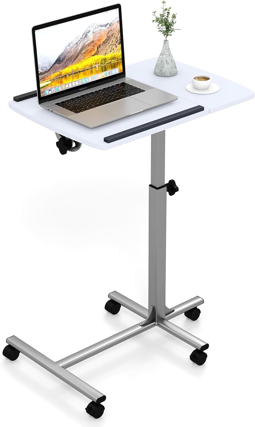 Tangkula Overbed Laptop Desk, Mobile Laptop Stand with Tilting Tabletop