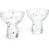 Hand Blown Margarita Glass – (Polka Dot Vintage Design)