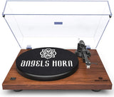 Angels Horn H002BT-OR Exceptional Quality Vintage Wooden Turntable  Bluetooth Vinyl Player
