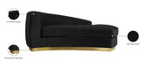 Julian Contemporary Chaise: Luxurious Velvet Design with Gold Stainless Steel Base for Modern Spaces