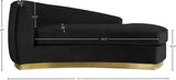 Julian Contemporary Chaise: Luxurious Velvet Design with Gold Stainless Steel Base for Modern Spaces