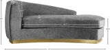 Julian Contemporary Chaise: Luxurious Velvet Design with Gold Stainless Steel Base for Modern Spaces