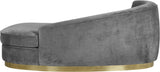Julian Contemporary Chaise: Luxurious Velvet Design with Gold Stainless Steel Base for Modern Spaces