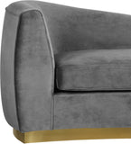 Julian Contemporary Chaise: Luxurious Velvet Design with Gold Stainless Steel Base for Modern Spaces