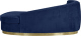 Julian Contemporary Chaise: Luxurious Velvet Design with Gold Stainless Steel Base for Modern Spaces