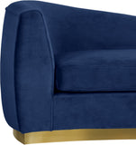 Julian Contemporary Chaise: Luxurious Velvet Design with Gold Stainless Steel Base for Modern Spaces