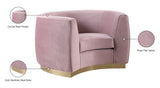 Julian Velvet Chair - Luxurious Curved Design with Gold Stainless Steel Base for Modern Elegance