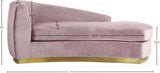 Julian Contemporary Chaise: Luxurious Velvet Design with Gold Stainless Steel Base for Modern Spaces