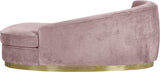 Julian Contemporary Chaise: Luxurious Velvet Design with Gold Stainless Steel Base for Modern Spaces