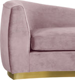 Julian Contemporary Chaise: Luxurious Velvet Design with Gold Stainless Steel Base for Modern Spaces