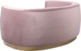 Julian Contemporary Loveseat - Luxurious Velvet Design with Stunning Gold Stainless Steel Accents