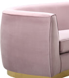 Julian Contemporary Loveseat - Luxurious Velvet Design with Stunning Gold Stainless Steel Accents