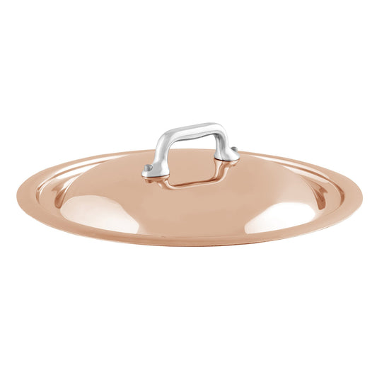 Mauviel M'6 S Copper Curved Lid With Cast Stainless Steel Handle, 9.4-In