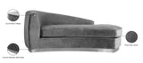 Julian Contemporary Chaise: Luxurious Velvet Design with Gold Stainless Steel Base for Modern Spaces