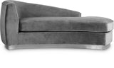 Julian Contemporary Chaise: Luxurious Velvet Design with Gold Stainless Steel Base for Modern Spaces