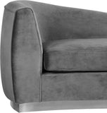 Julian Contemporary Chaise: Luxurious Velvet Design with Gold Stainless Steel Base for Modern Spaces