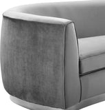 Julian Contemporary Loveseat - Luxurious Velvet Design with Stunning Gold Stainless Steel Accents