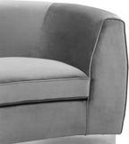 Julian Contemporary Loveseat - Luxurious Velvet Design with Stunning Gold Stainless Steel Accents