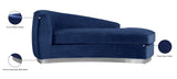 Julian Contemporary Chaise: Luxurious Velvet Design with Gold Stainless Steel Base for Modern Spaces