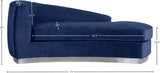 Julian Contemporary Chaise: Luxurious Velvet Design with Gold Stainless Steel Base for Modern Spaces