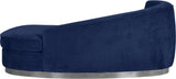 Julian Contemporary Chaise: Luxurious Velvet Design with Gold Stainless Steel Base for Modern Spaces