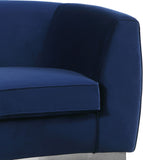 Julian Contemporary Loveseat - Luxurious Velvet Design with Stunning Gold Stainless Steel Accents