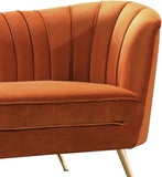Margo Velvet Loveseat with Gold Stainless Steel Legs – Luxurious Contemporary Design for Home Elegance