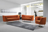 Margo Velvet Loveseat with Gold Stainless Steel Legs – Luxurious Contemporary Design for Home Elegance