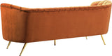 Margo Luxurious Contemporary Sofa with Gold Legs, Curved Back Design for Modern Home Elegance