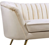 Margo Velvet Lounge Chair - Luxurious Contemporary Design with Gold Stainless Steel Legs and Curved Back
